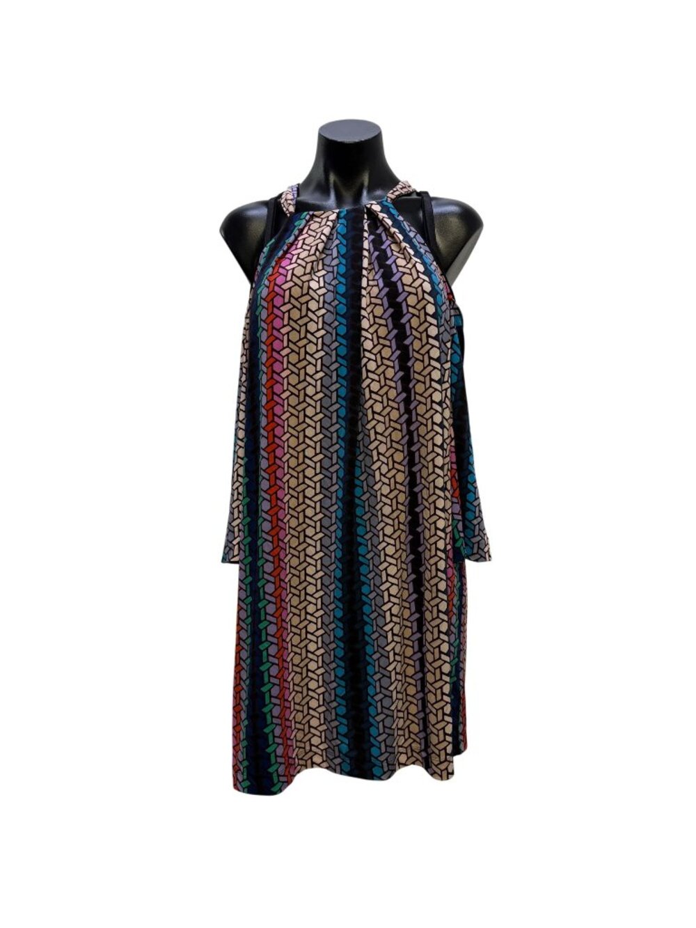 Trina Turk Multi-Color Geometric Print Halter Blouse XL